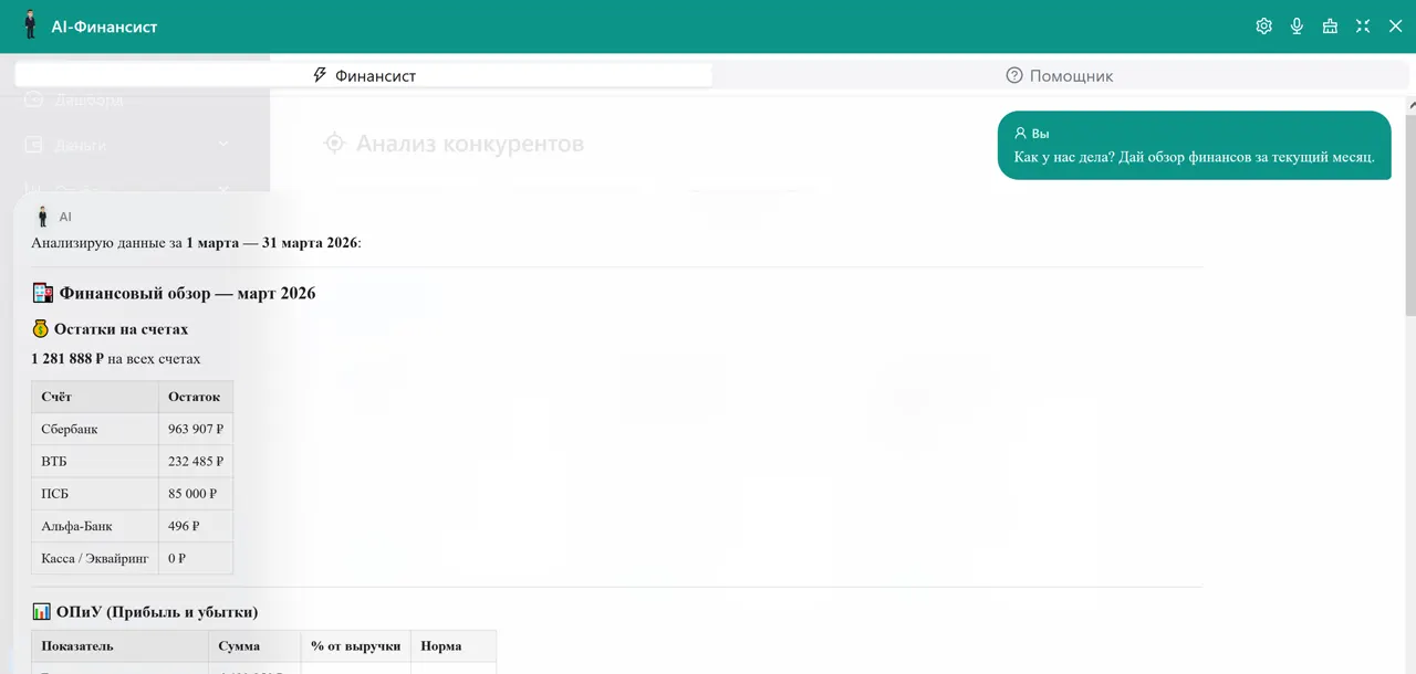 AI-финансист FinAnalitika с рекомендациями